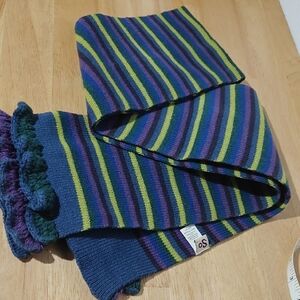 SO Vibrant Striped Scarf - Blue, Green, Purple